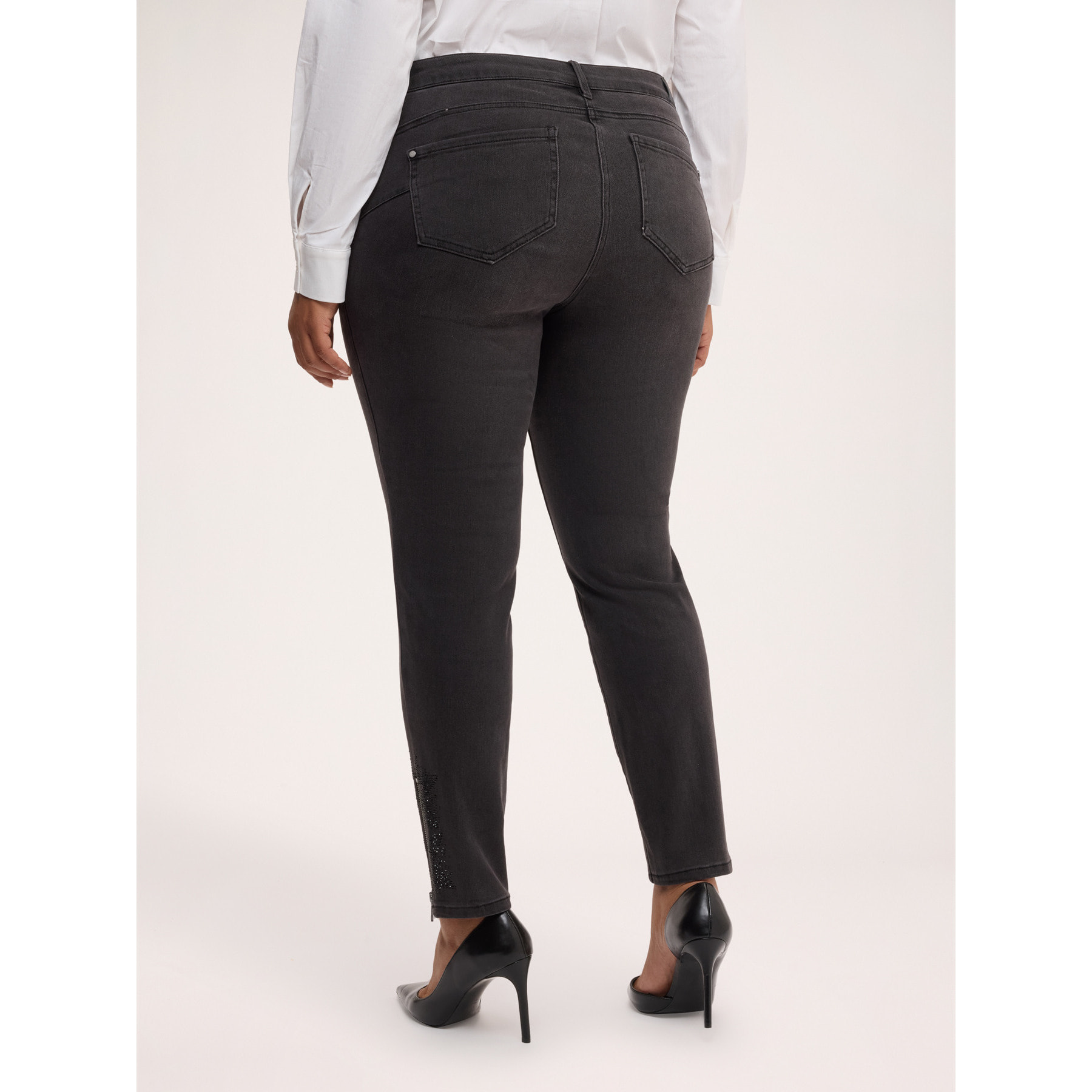 Fiorella Rubino - Jeans skinny con applicazioni di strass - Grigio