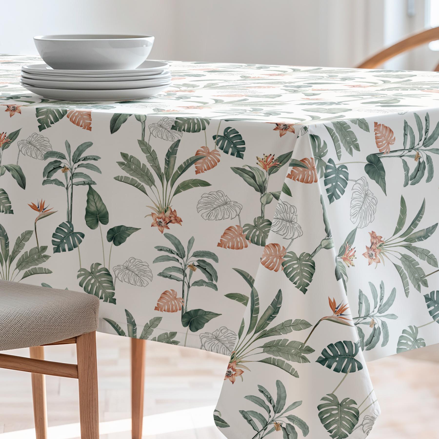 Nappe imprimée anti-tâches HAWAII VERT