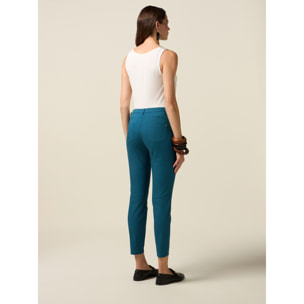 Oltre - Pantaloni skinny misto cotone - Ottanio