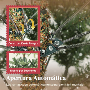 Árbol de Navidad Artificial 210 cm, Árbol de Navidad con 1123 Ramas Densas y Soporte Metálico Plegable, Fácil Montaje, para Salón, Interior, Verde