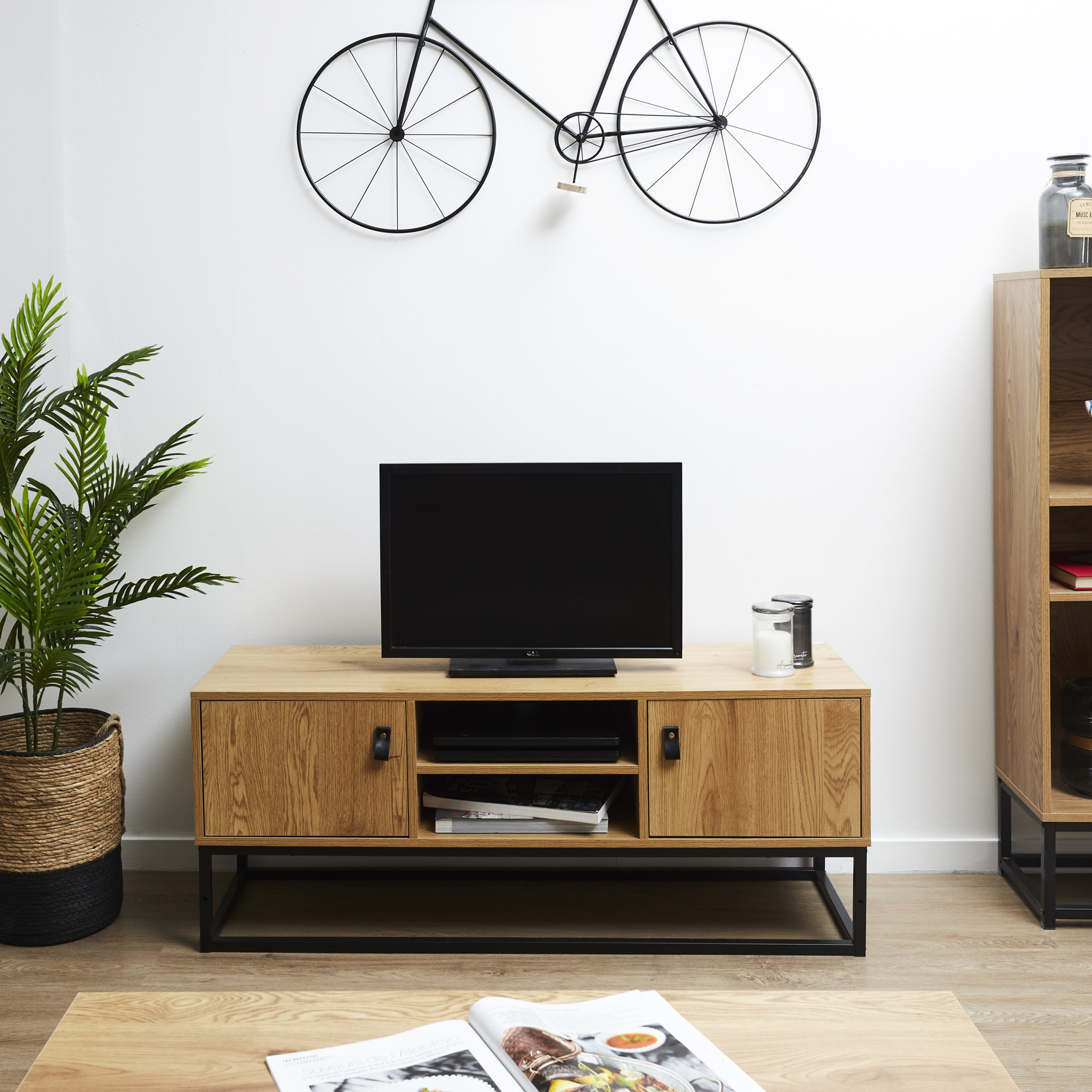 Meuble Tv Bois Et Metal Abbott