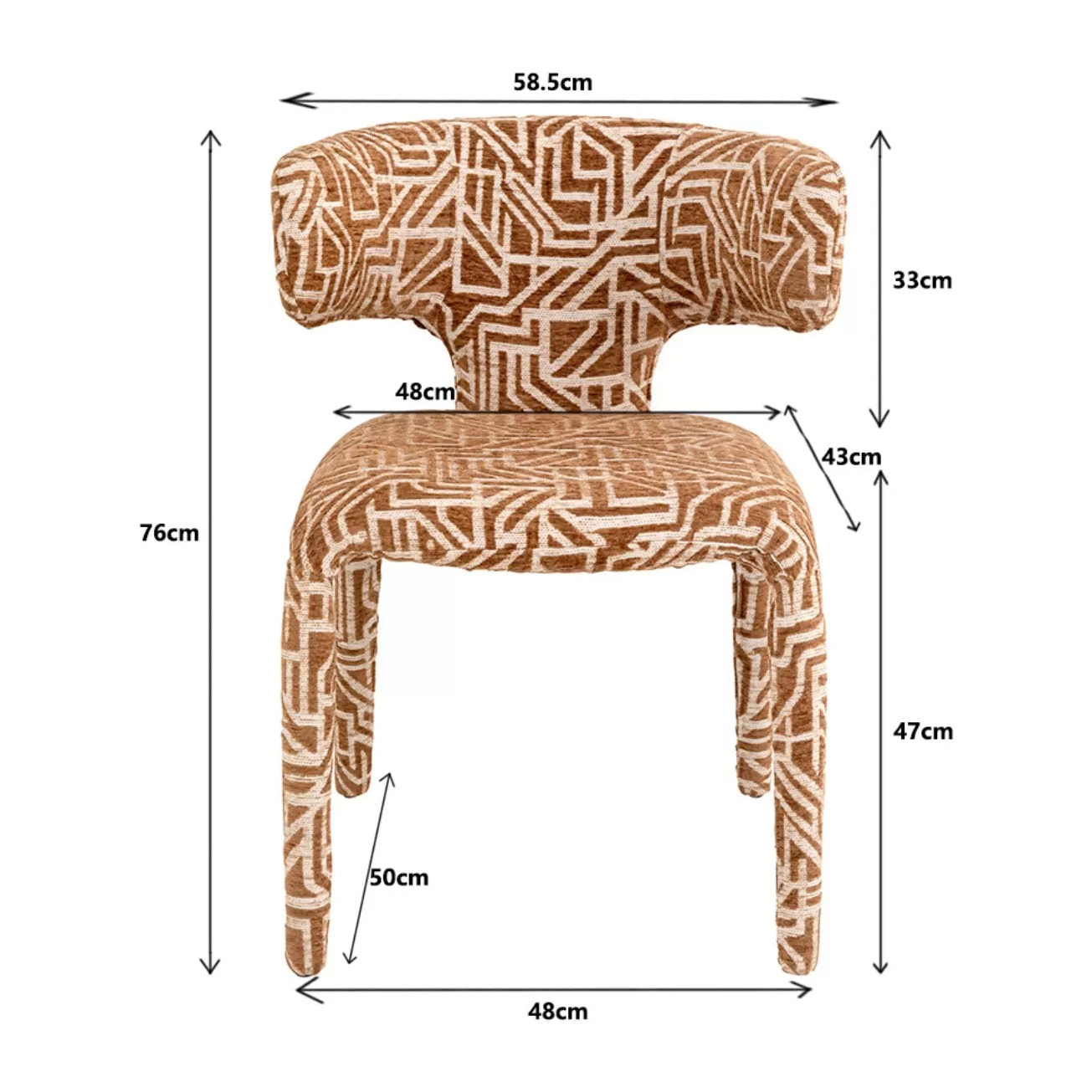 Chaise Tobi Maze marron Kare Design