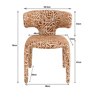 Chaise Tobi Maze marron Kare Design