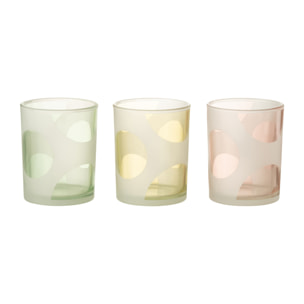 J-Line photophore Rond - verre - mix/pastel - medium - 3 pcs