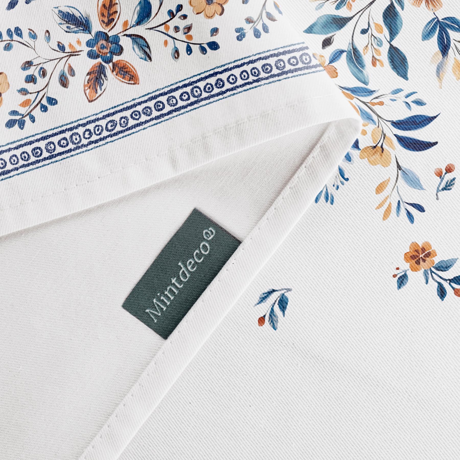 Nappe imprimée anti-tâches IONA BLEU