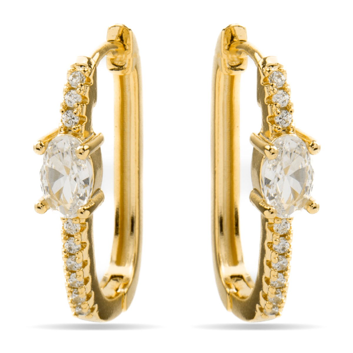 Pendientes de Circonita Brillante acabados en oro amarillo de 18K