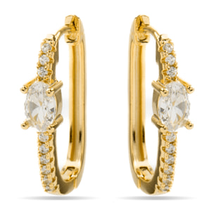 Pendientes de Circonita Brillante acabados en oro amarillo de 18K