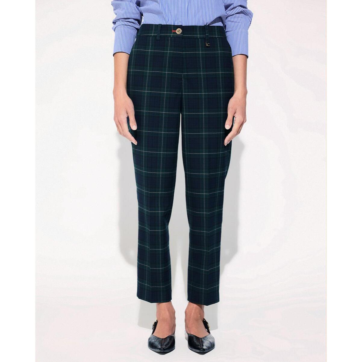 Pantaloni Barcellona aderenti con motivo scozzese