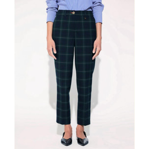Pantaloni Barcellona aderenti con motivo scozzese