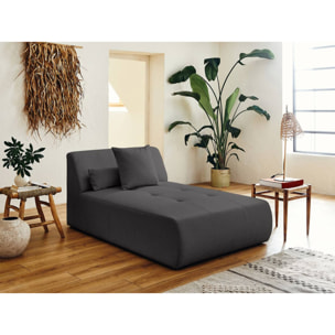 Onyx - canapé modulable panoramique d'angle droit 7 places - en tissu - Gris foncé
