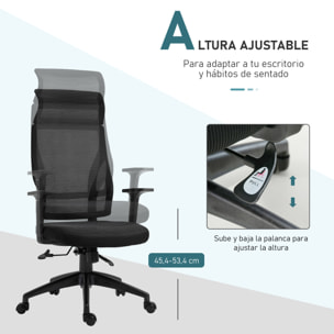 Silla de Oficina Ergonómica 64x61x120,9-128,9 cm Negro