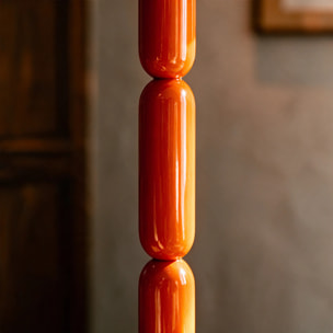 Lampadaire en bois et métal orange - Romy