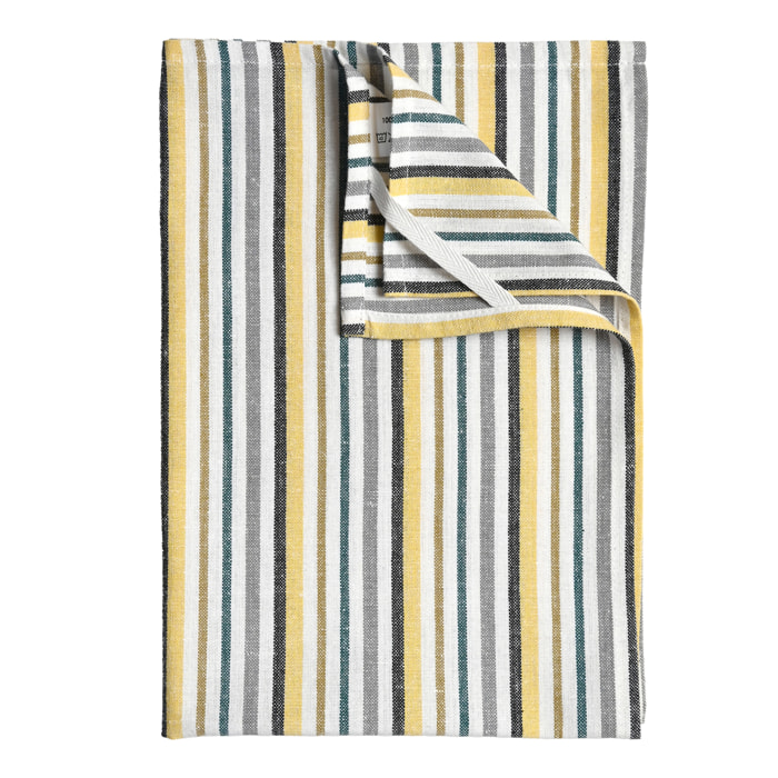 Torchons de cuisine rayures en coton - Jaune