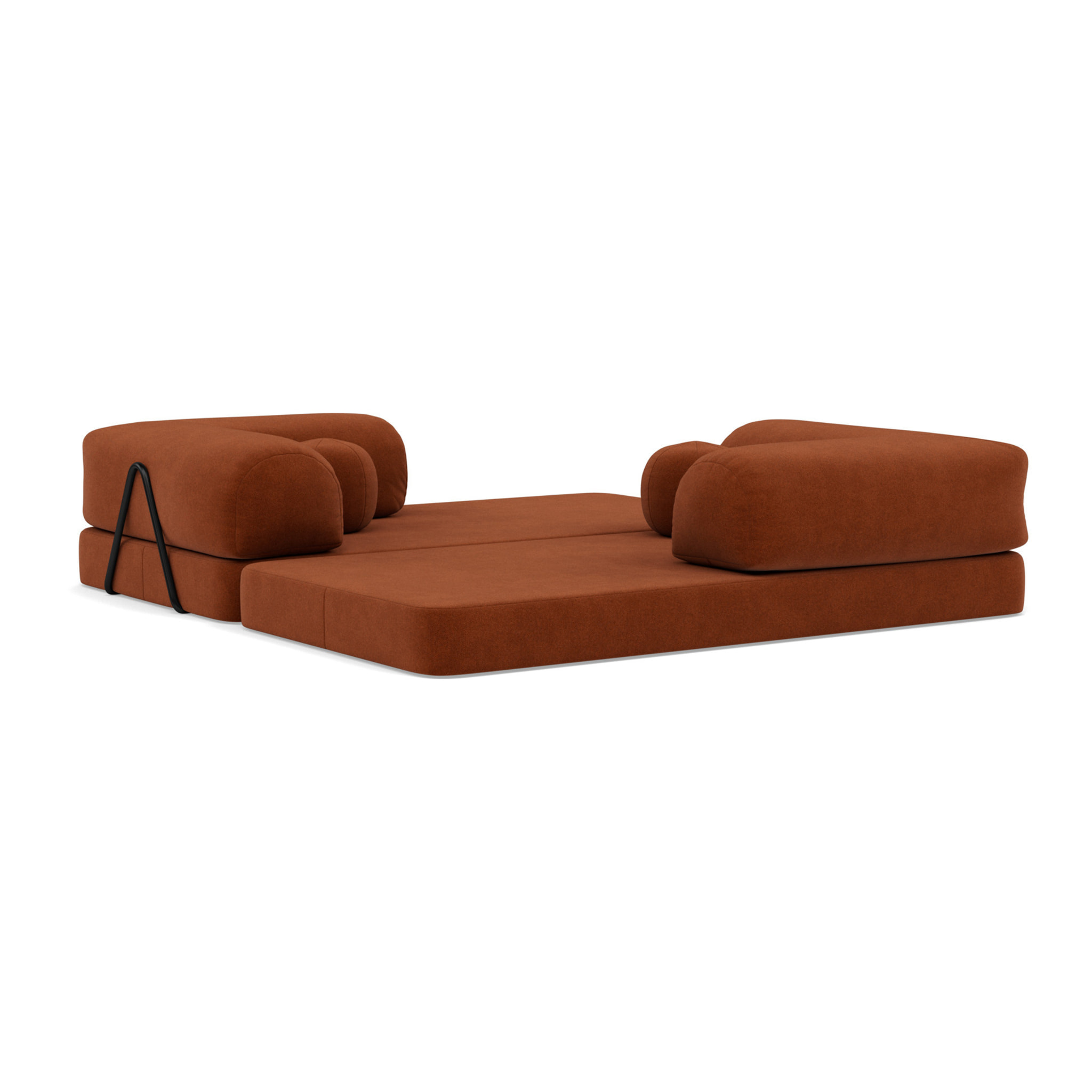 Nebula - Canapé 3 places convertible en velours texturé - Terracotta