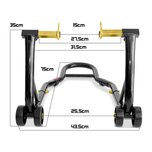 Motorlock - Coppia di supporti alzamoto anteriore e posteriore fino a 400kg - piastre regolabili