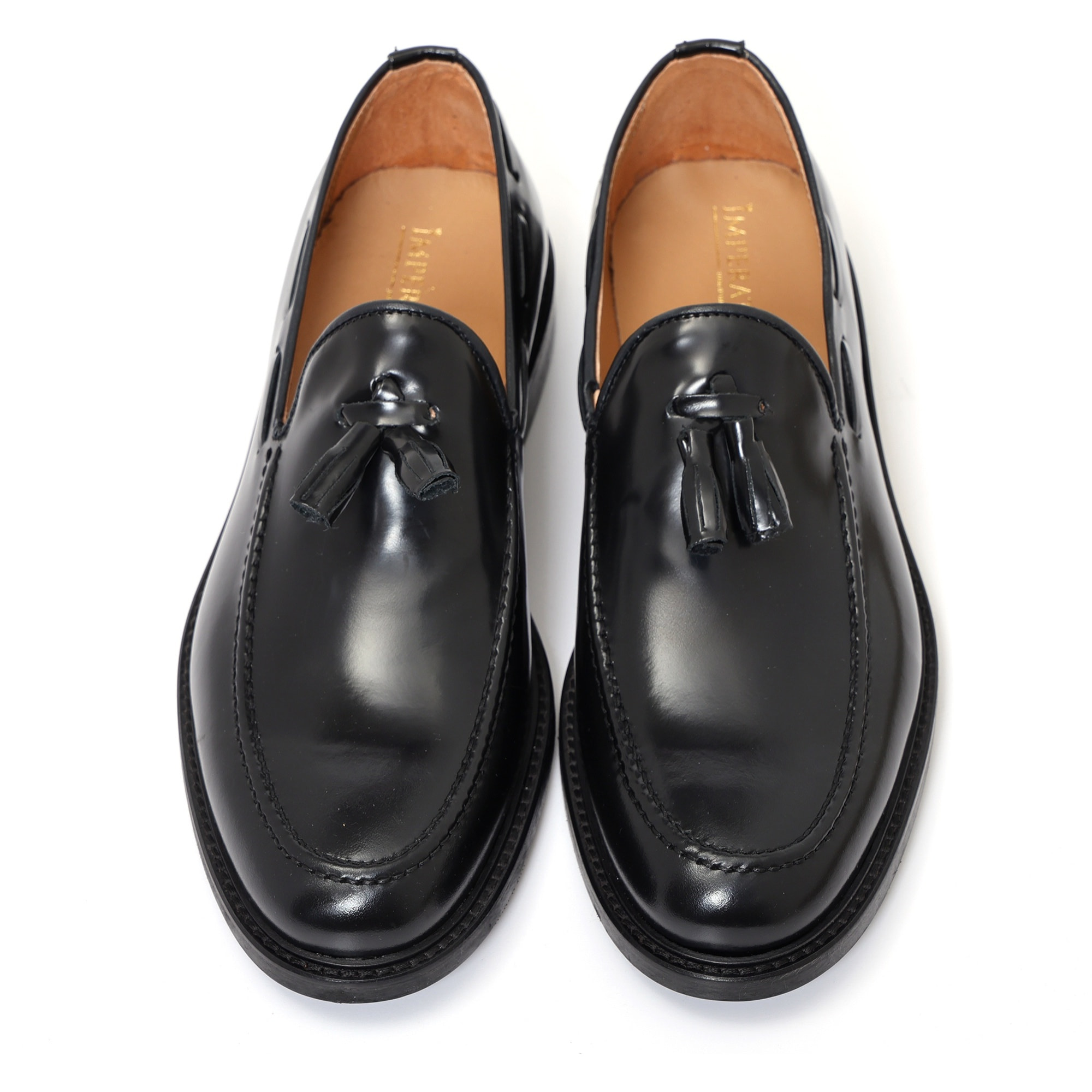 Mocassini in pelle abrasivata con fondo in cuoio antiscivolo nero