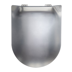 Abattant wood slim déclipsable  - Effet métal précieux - Argent