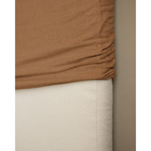 Cabecero tapizado desenfundable de lino teja de varias medidas