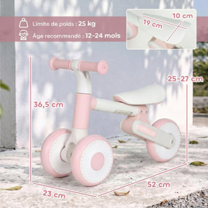 Draisienne enfant pliable réglable rose