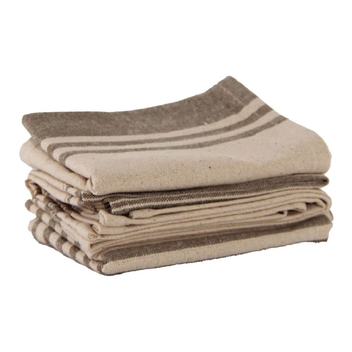 Lot de 3 torchons Prunelle - Taupe