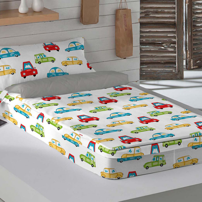 Cool Kids - Saco Nórdico Estampado - Infantil - Con cremallera - Incluye 1 Funda de Almohada - 100% Algodón - Scalextric Reverso