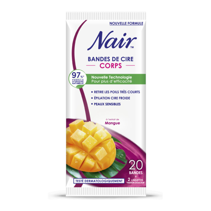 Pack de 3 - Nair - Bandes de cire froide jambes mangue