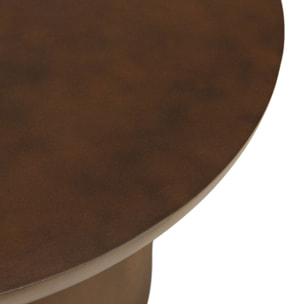 NESTOR - Table basse ronde en béton marron D70cm
