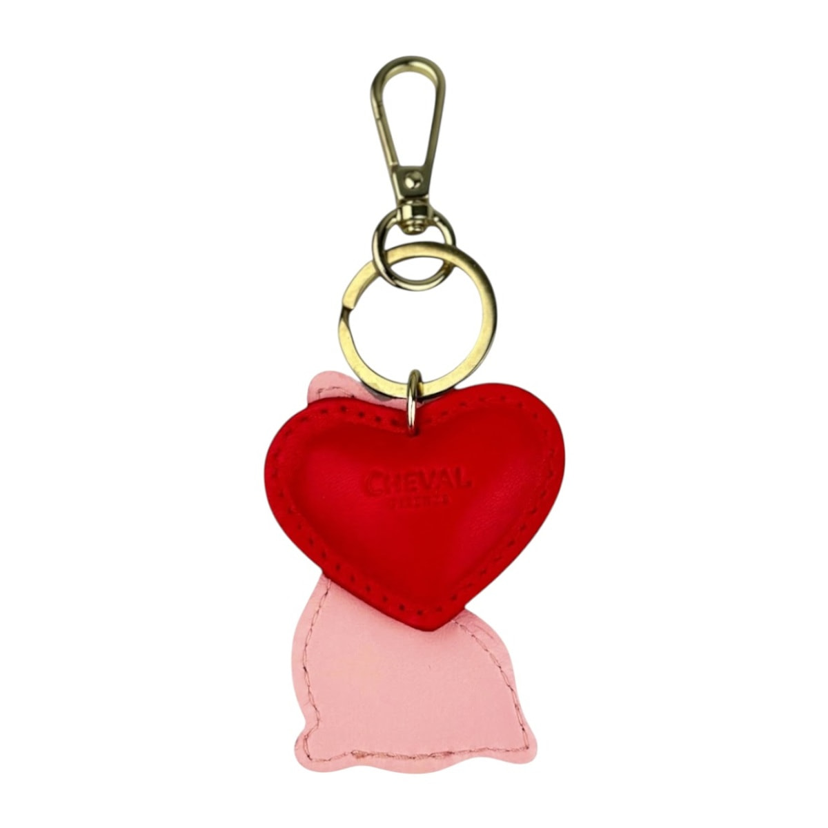 Portachiavi cuore rosso Cheval Firenze gatto rosa