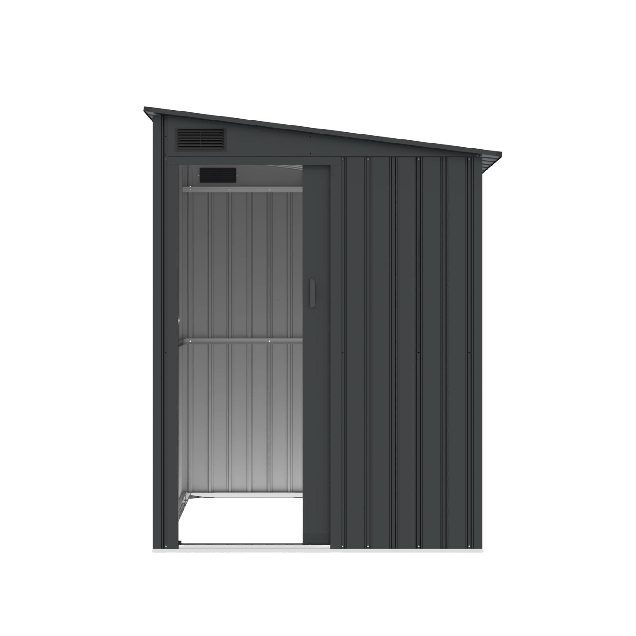 Abri de jardin adossable acier galvanisé 2,91m² avec porte coulissante et kit d'ancrage BRAY