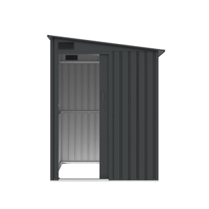 Abri de jardin adossable acier galvanisé 2,91m² avec porte coulissante et kit d'ancrage BRAY