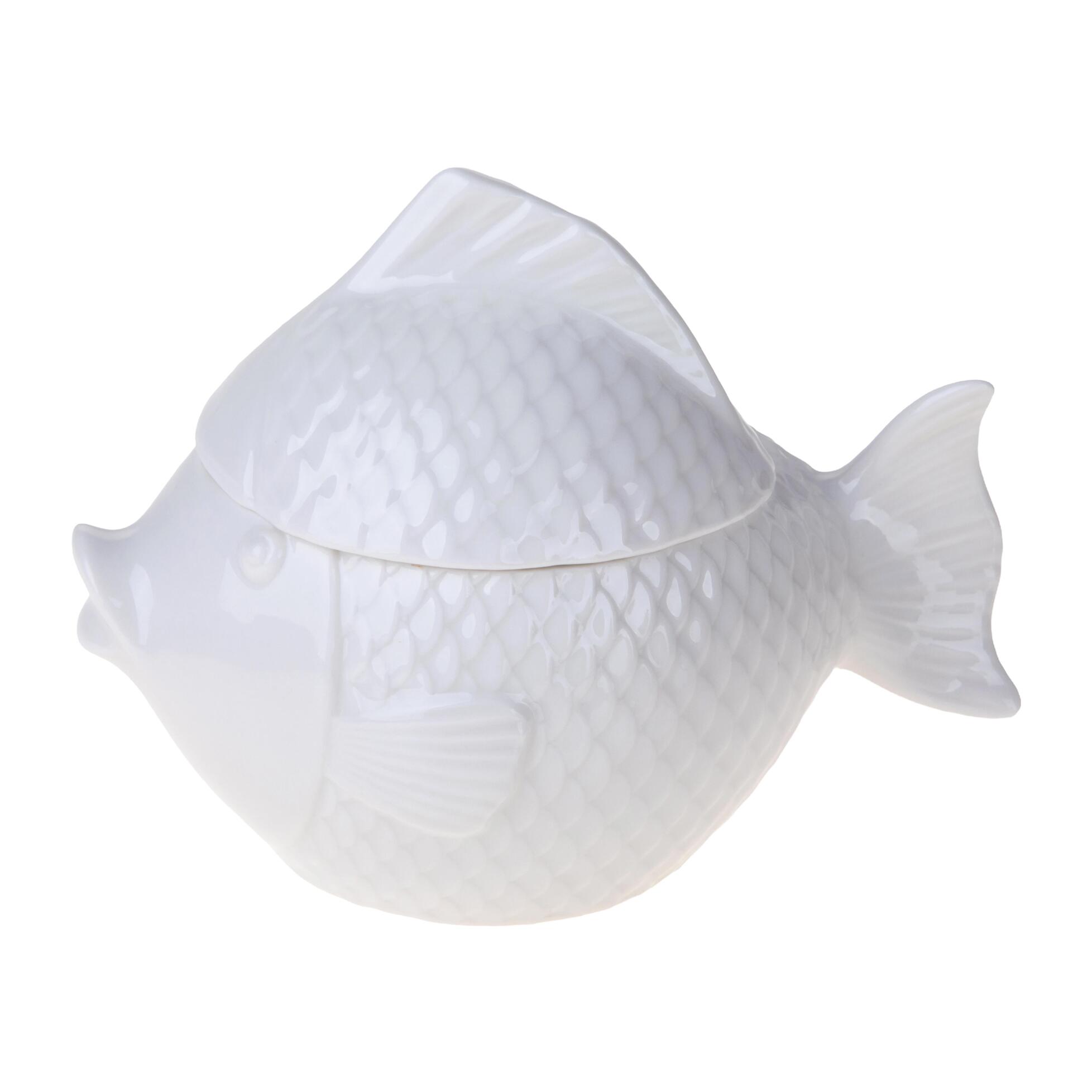 Contenitore pesce - Pezzi 1 - 18,3xH13,5x12,6cm - Colore: Bianco - Bianchi Dino -