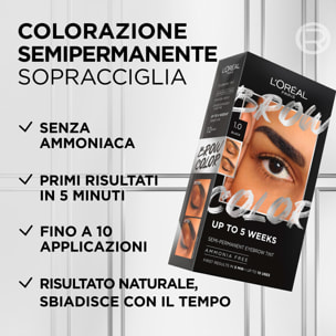 Tinta Semi Permanente per Sopracciglia 1.0 Black Brow Color Effetto Naturale Senza Ammoniaca