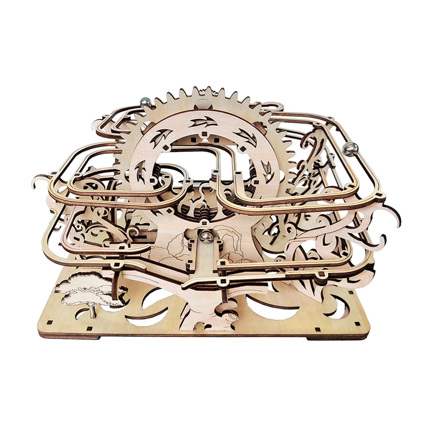 Modello in Legno 3D, con movimento meccanico design di labirinto di palline con pannello Solare.