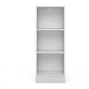 Libreria a tre ripiani, colore bianco, cm 40 x 107 x 26