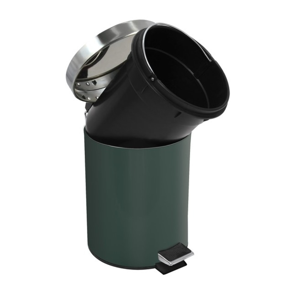 Poubelle à pédale Inox 3L Vert Foncé MSV