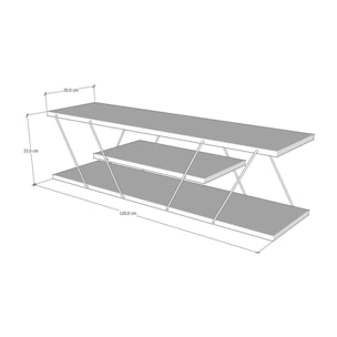 Mobile porta TV Dmustaph, Credenza da soggiorno, Armadio basso per TV, Base parete attrezzata, 120x30h33 cm, Antracite e Grigio