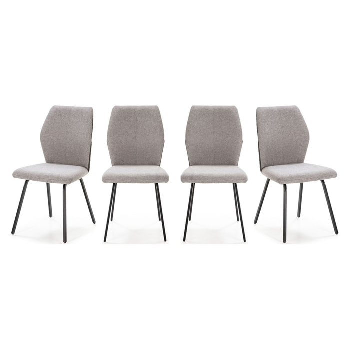 Lot de 4 chaises en tissu et simili - GARANCE