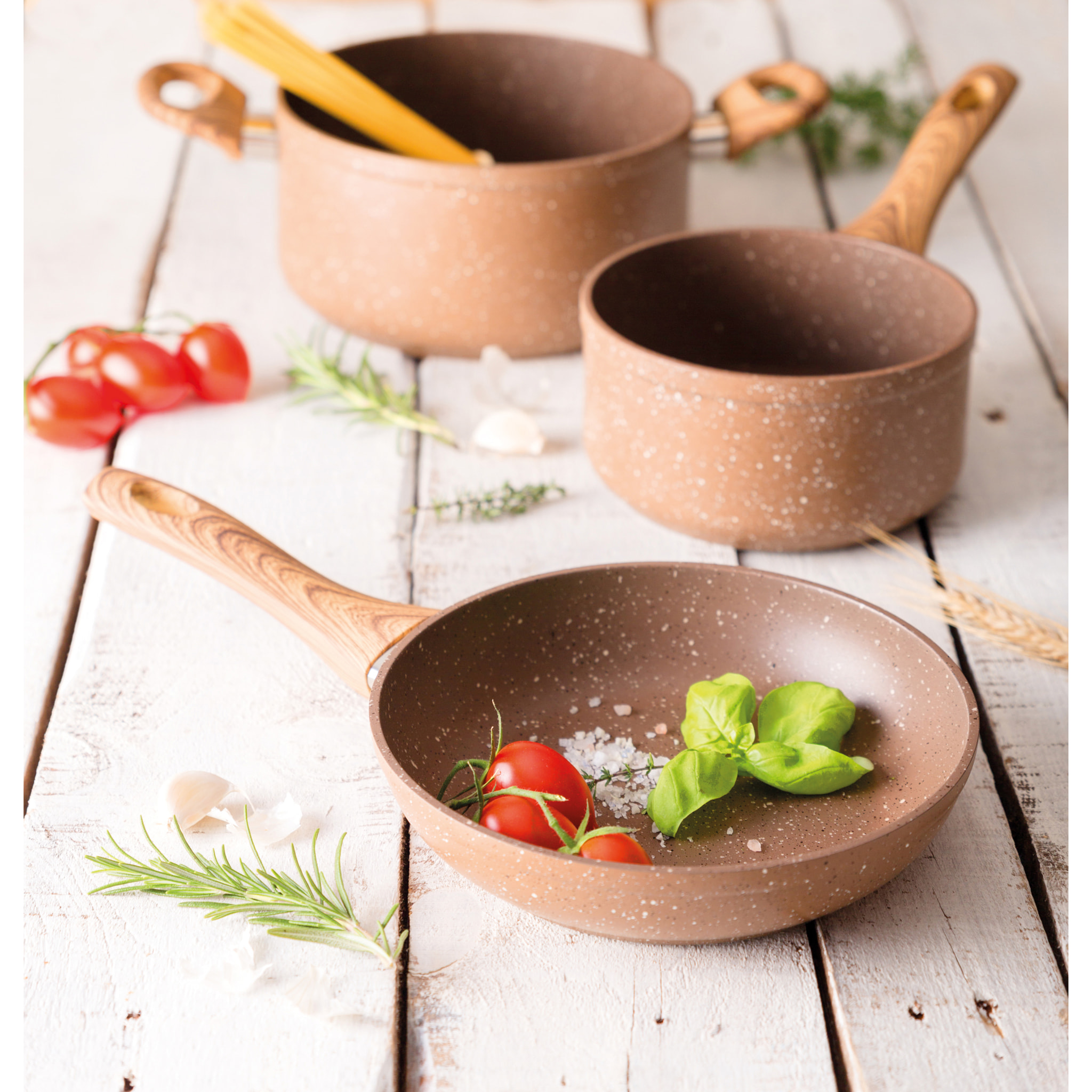 Casserole 16 cm Excelsa – Wood & Stone, Aluminium Beige