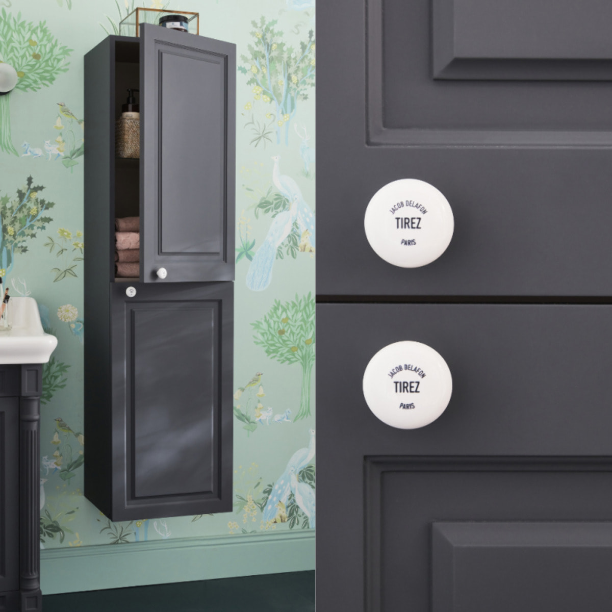 Pack plan vasque suspendu 3 trous Cléo 1889 + colonne droite + miroir + mélangeur croisillon chromé + siphon chromé