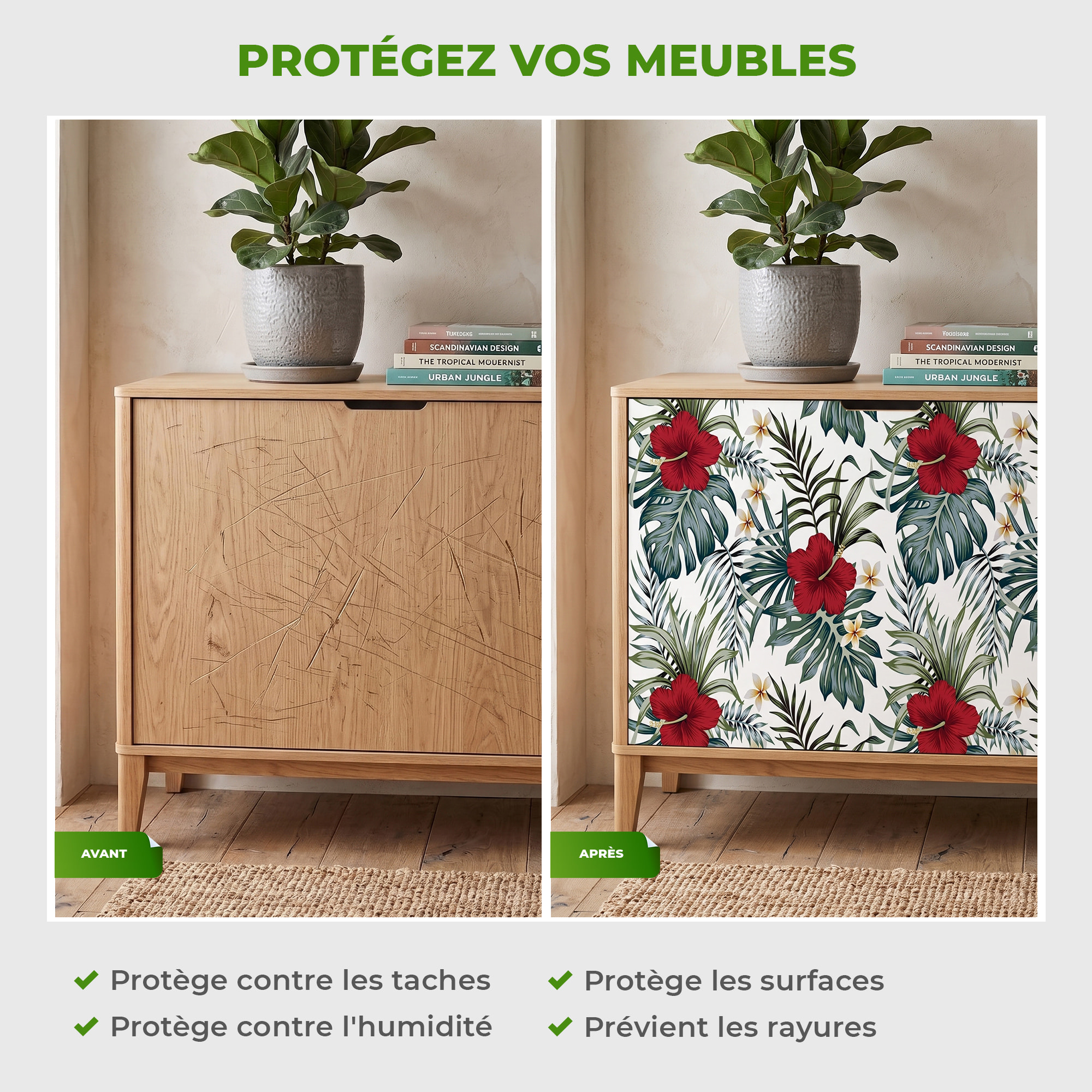 Sticker meuble tropical Machala 40 x 60 cm