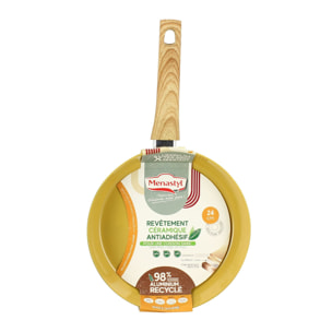 Poêle 24cm avec revêtement céramique jaune - tous feux COLORAMA