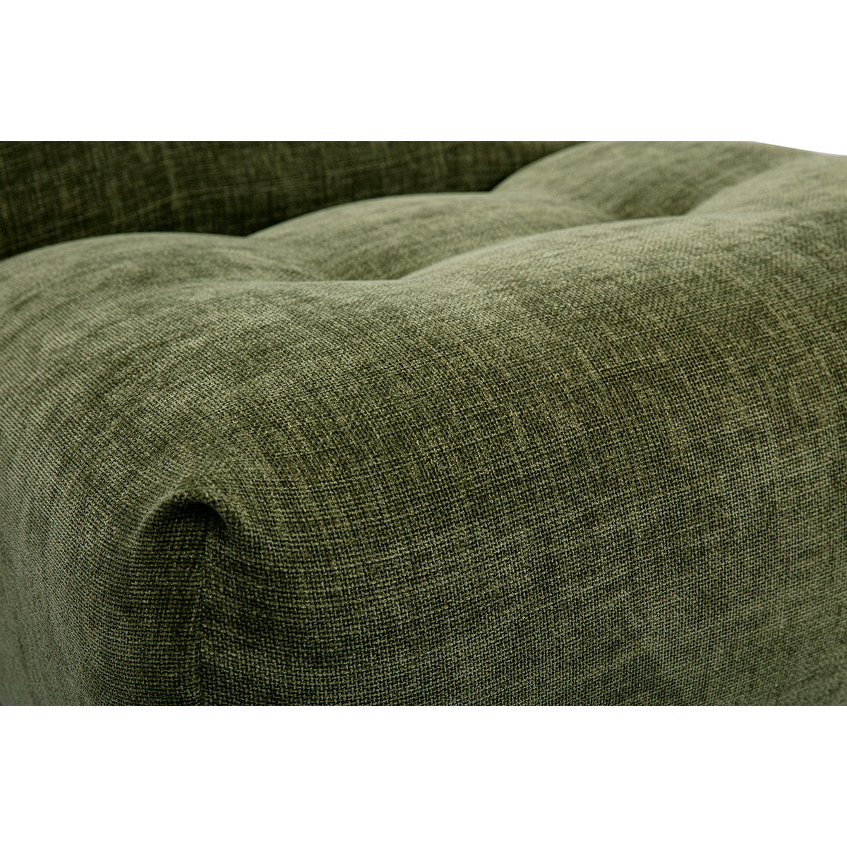 Fauteuil lounge en tissu effet velours texturé vert kaki BUMPY
