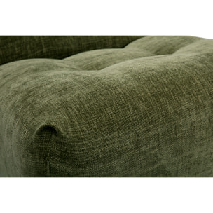 Fauteuil lounge en tissu effet velours texturé vert kaki BUMPY