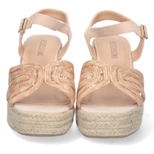 Sandalia de Cuña con Yute y Hebilla