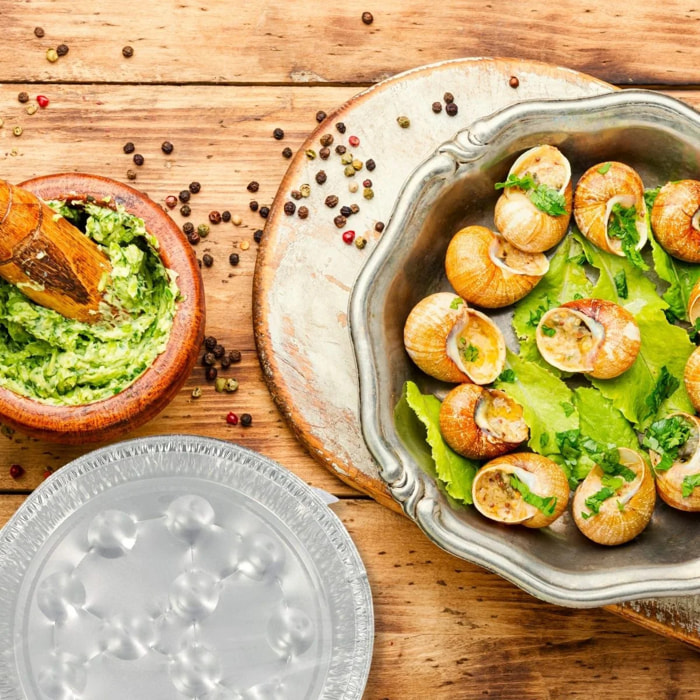 Lot de 10 plats à escargots en aluminium 17,5 cm Fackelmann