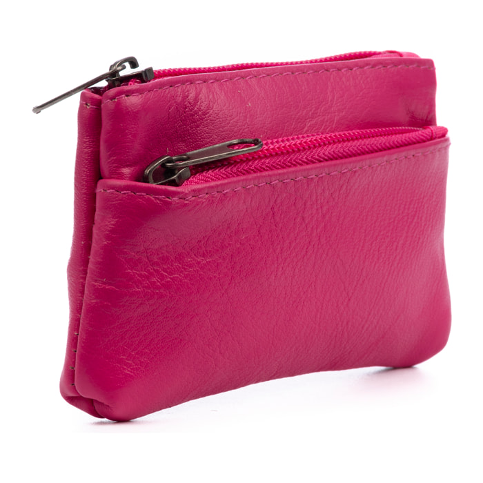 Atrani portafoglio con doppio scomparto in pelle Dollaro. Portachiavi interno.