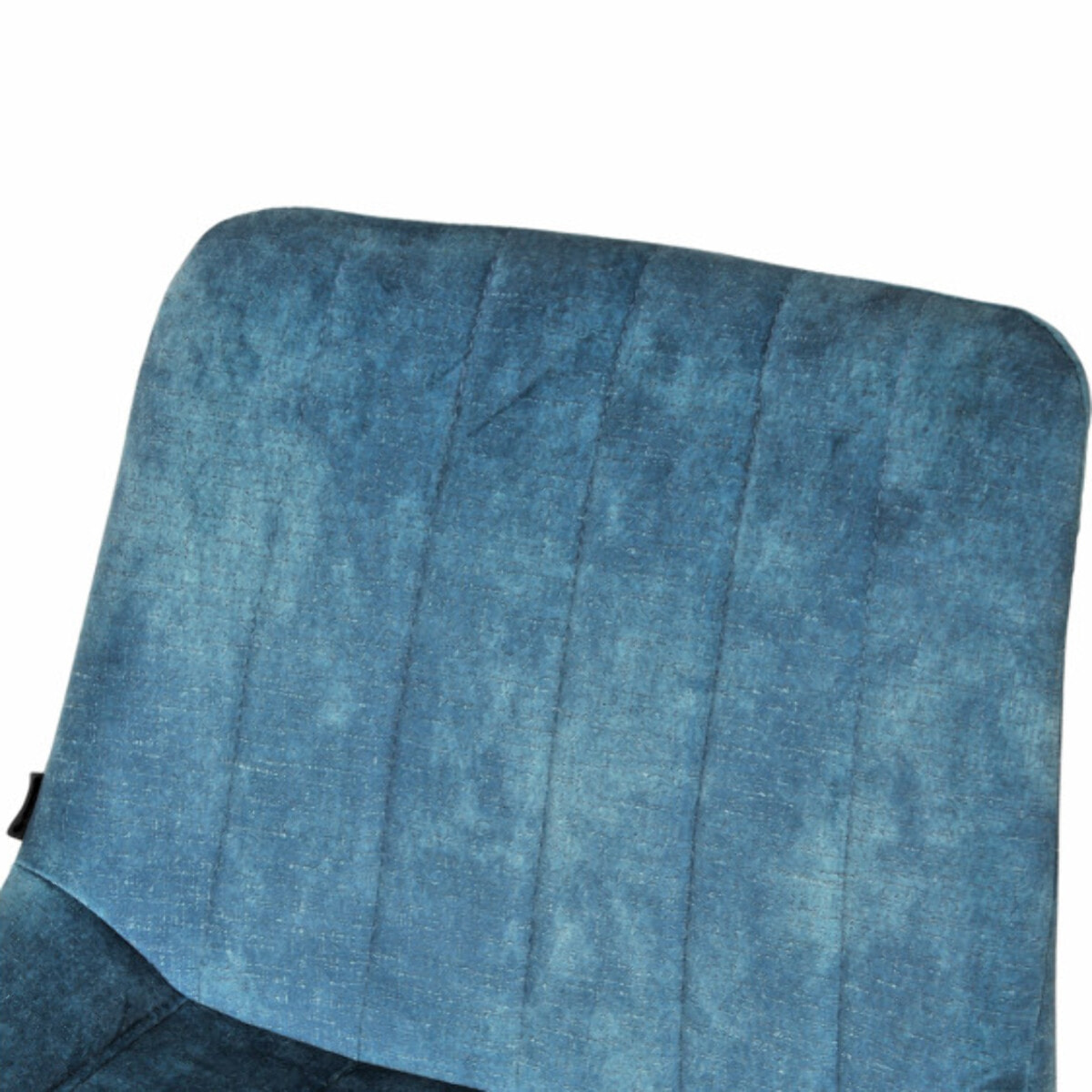 Tabouret de bar rembourré et capitonné en velours bleu canard EMMA 2