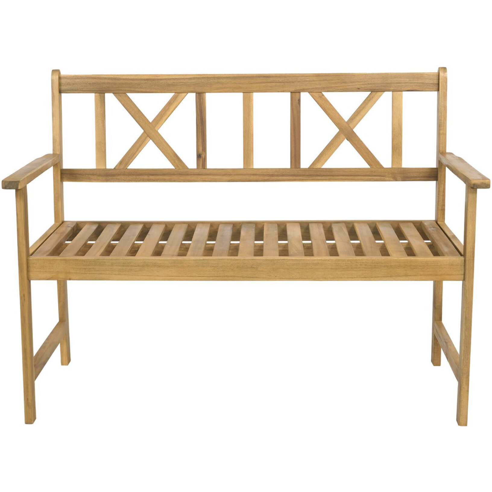 Banc de jardin en bois 120 cm "Surabaya" - 2 places - Marron