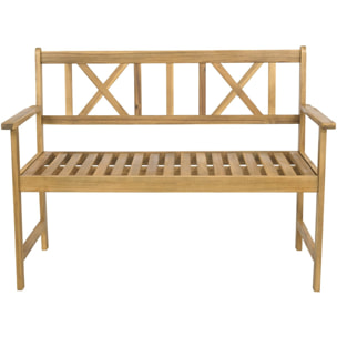 Banc de jardin en bois 120 cm "Surabaya" - 2 places - Marron