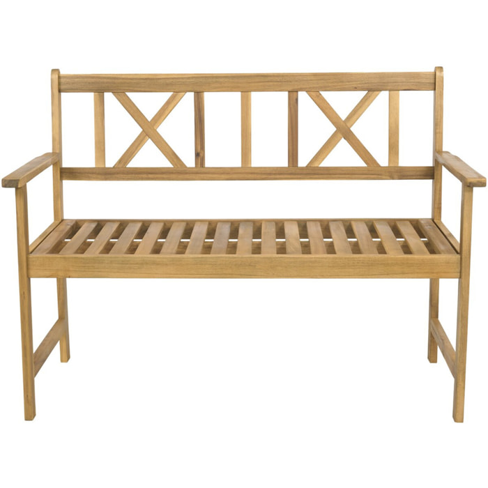 Banc de jardin en bois 120 cm "Surabaya" - 2 places - Marron